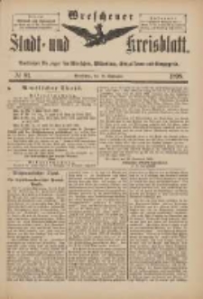 Wreschener Stadt und Kreisblatt: amtlicher Anzeiger f&uuml;r Wreschen, Miloslaw, Strzalkowo und Umgegend 1898.09.28 Nr81