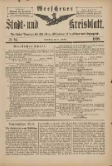 Wreschener Stadt und Kreisblatt: amtlicher Anzeiger f&uuml;r Wreschen, Miloslaw, Strzalkowo und Umgegend 1898.10.08 Nr84