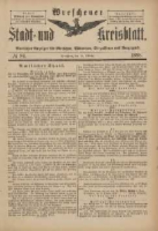 Wreschener Stadt und Kreisblatt: amtlicher Anzeiger f&uuml;r Wreschen, Miloslaw, Strzalkowo und Umgegend 1898.10.15 Nr86