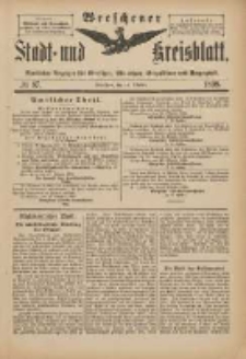 Wreschener Stadt und Kreisblatt: amtlicher Anzeiger für Wreschen, Miloslaw, Strzalkowo und Umgegend 1898.10.19 Nr87