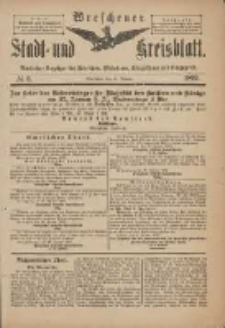 Wreschener Stadt und Kreisblatt: amtlicher Anzeiger f&uuml;r Wreschen, Miloslaw, Strzalkowo und Umgegend 1899.01.21 Nr6