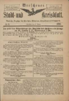 Wreschener Stadt und Kreisblatt: amtlicher Anzeiger für Wreschen, Miloslaw, Strzalkowo und Umgegend 1899.01.21 Nr6