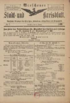 Wreschener Stadt und Kreisblatt: amtlicher Anzeiger f&uuml;r Wreschen, Miloslaw, Strzalkowo und Umgegend 1899.01.25 Nr7