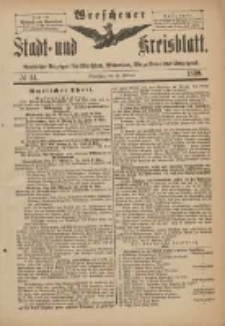 Wreschener Stadt und Kreisblatt: amtlicher Anzeiger f&uuml;r Wreschen, Miloslaw, Strzalkowo und Umgegend 1899.02.18 Nr14