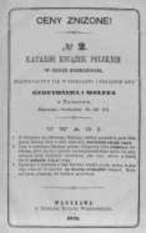 No. 2 Katalog książek polskich w cenie zniżonch znajdujących się do nabycia w Księgarni Gebethnera i Wolffa w Warszawie