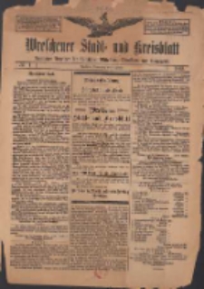 Wreschener Stadt und Kreisblatt: amtlicher Anzeiger f&uuml;r Wreschen, Miloslaw, Strzalkowo und Umgegend 1912.01.04 Nr1