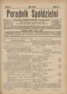 Poradnik Sp&oacute;łdzielni: organ Związku Sp&oacute;łdzielni Zarobkowych i Gospodarczych 1922.07.01 R.29 Nr7