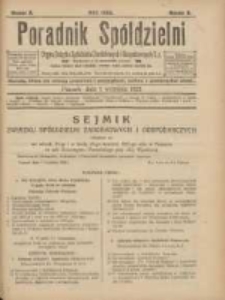 Poradnik Spółdzielni: organ Związku Spółdzielni Zarobkowych i Gospodarczych 1923.09.01 R.30 Nr9