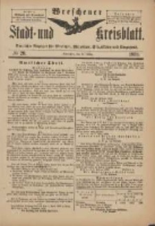 Wreschener Stadt und Kreisblatt: amtlicher Anzeiger f&uuml;r Wreschen, Miloslaw, Strzalkowo und Umgegend 1899.03.11 Nr20