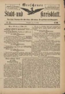Wreschener Stadt und Kreisblatt: amtlicher Anzeiger f&uuml;r Wreschen, Miloslaw, Strzalkowo und Umgegend 1899.03.15 Nr21