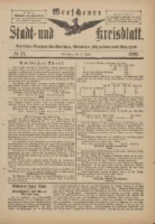 Wreschener Stadt und Kreisblatt: amtlicher Anzeiger f&uuml;r Wreschen, Miloslaw, Strzalkowo und Umgegend 1899.04.15 Nr31