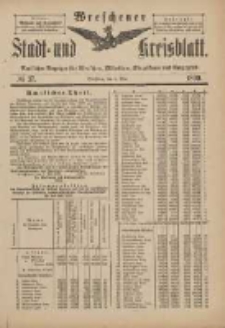 Wreschener Stadt und Kreisblatt: amtlicher Anzeiger f&uuml;r Wreschen, Miloslaw, Strzalkowo und Umgegend 1899.05.06 Nr37