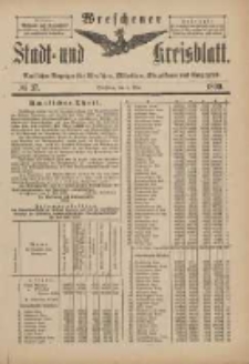 Wreschener Stadt und Kreisblatt: amtlicher Anzeiger für Wreschen, Miloslaw, Strzalkowo und Umgegend 1899.05.06 Nr37