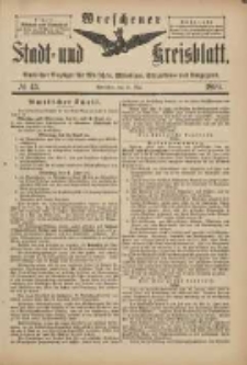 Wreschener Stadt und Kreisblatt: amtlicher Anzeiger f&uuml;r Wreschen, Miloslaw, Strzalkowo und Umgegend 1899.05.27 Nr43