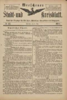 Wreschener Stadt und Kreisblatt: amtlicher Anzeiger für Wreschen, Miloslaw, Strzalkowo und Umgegend 1899.05.27 Nr43