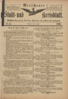 Wreschener Stadt und Kreisblatt: amtlicher Anzeiger f&uuml;r Wreschen, Miloslaw, Strzalkowo und Umgegend 1899.06.07 Nr46