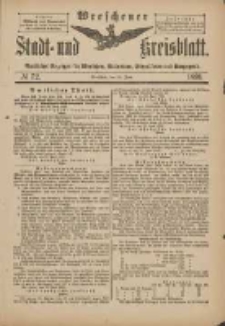 Wreschener Stadt und Kreisblatt: amtlicher Anzeiger f&uuml;r Wreschen, Miloslaw, Strzalkowo und Umgegend 1899.06.24 Nr52