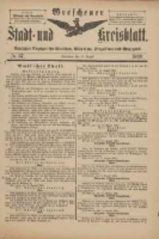 Wreschener Stadt und Kreisblatt: amtlicher Anzeiger für Wreschen, Miloslaw, Strzalkowo und Umgegend 1899.08.16 Nr67