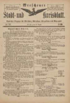 Wreschener Stadt und Kreisblatt: amtlicher Anzeiger f&uuml;r Wreschen, Miloslaw, Strzalkowo und Umgegend 1899.08.26 Nr70