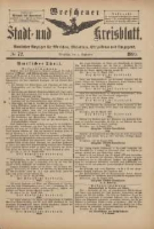 Wreschener Stadt und Kreisblatt: amtlicher Anzeiger f&uuml;r Wreschen, Miloslaw, Strzalkowo und Umgegend 1899.09.02 Nr72