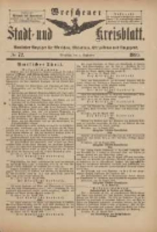 Wreschener Stadt und Kreisblatt: amtlicher Anzeiger für Wreschen, Miloslaw, Strzalkowo und Umgegend 1899.09.02 Nr72