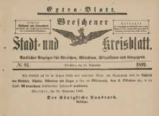 Wreschener Stadt und Kreisblatt: amtlicher Anzeiger f&uuml;r Wreschen, Miloslaw, Strzalkowo und Umgegend 1899.09.30 Nr81 Extra Blatt