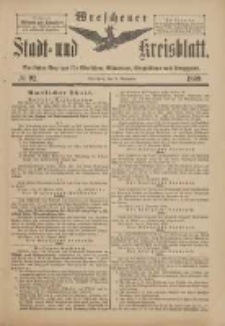 Wreschener Stadt und Kreisblatt: amtlicher Anzeiger f&uuml;r Wreschen, Miloslaw, Strzalkowo und Umgegend 1899.11.08 Nr92