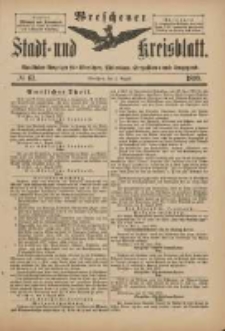 Wreschener Stadt und Kreisblatt: amtlicher Anzeiger f&uuml;r Wreschen, Miloslaw, Strzalkowo und Umgegend 1899.08.02 Nr63