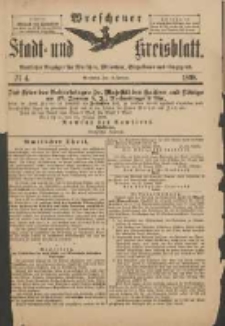Wreschener Stadt und Kreisblatt: amtlicher Anzeiger f&uuml;r Wreschen, Miloslaw, Strzalkowo und Umgegend 1898.01.12 Nr4