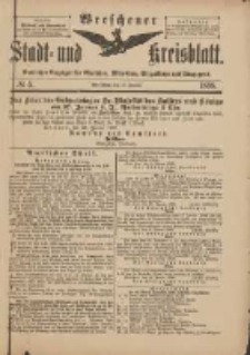 Wreschener Stadt und Kreisblatt: amtlicher Anzeiger f&uuml;r Wreschen, Miloslaw, Strzalkowo und Umgegend 1898.01.15 Nr5