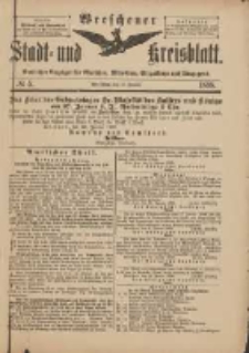 Wreschener Stadt und Kreisblatt: amtlicher Anzeiger für Wreschen, Miloslaw, Strzalkowo und Umgegend 1898.01.15 Nr5