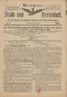 Wreschener Stadt und Kreisblatt: amtlicher Anzeiger für Wreschen, Miloslaw, Strzalkowo und Umgegend 1898.01.22 Nr7