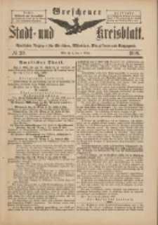 Wreschener Stadt und Kreisblatt: amtlicher Anzeiger f&uuml;r Wreschen, Miloslaw, Strzalkowo und Umgegend 1898.03.05 Nr20