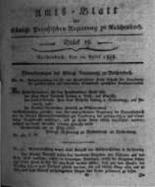 Amts-Blatt der K&ouml;niglichen Preussischen Regierung zu Reichenbach. 1818.04.10 St&uuml;ck 15