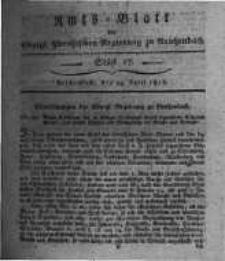Amts-Blatt der K&ouml;niglichen Preussischen Regierung zu Reichenbach. 1818.04.24 St&uuml;ck 17