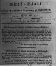 Amts-Blatt der K&ouml;niglichen Preussischen Regierung zu Reichenbach. 1818.06.19 St&uuml;ck 25