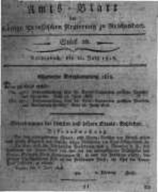 Amts-Blatt der K&ouml;niglichen Preussischen Regierung zu Reichenbach. 1818.07.10 St&uuml;ck 28