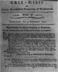Amts-Blatt der K&ouml;niglichen Preussischen Regierung zu Reichenbach. 1818.09.04 St&uuml;ck 36