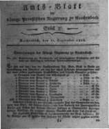 Amts-Blatt der K&ouml;niglichen Preussischen Regierung zu Reichenbach. 1818.09.11 St&uuml;ck 37