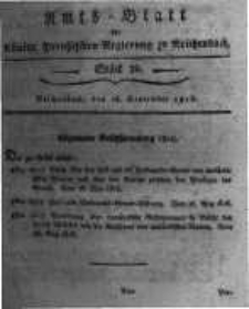 Amts-Blatt der K&ouml;niglichen Preussischen Regierung zu Reichenbach. 1818.09.18 St&uuml;ck 38