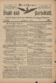 Wreschener Stadt und Kreisblatt: amtlicher Anzeiger f&uuml;r Wreschen, Miloslaw, Strzalkowo und Umgegend 1897.08.07 Nr66