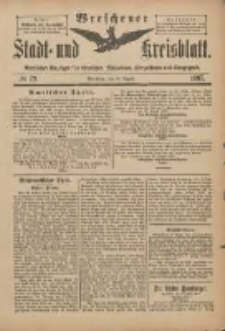 Wreschener Stadt und Kreisblatt: amtlicher Anzeiger für Wreschen, Miloslaw, Strzalkowo und Umgegend 1897.08.28 Nr72