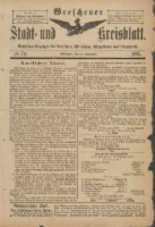 Wreschener Stadt und Kreisblatt: amtlicher Anzeiger f&uuml;r Wreschen, Miloslaw, Strzalkowo und Umgegend 1897.09.22 Nr79