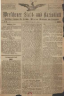 Wreschener Stadt und Kreisblatt: amtlicher Anzeiger f&uuml;r Wreschen, Miloslaw, Strzalkowo und Umgegend 1918.01.01 Nr1