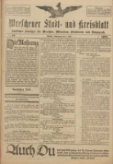 Wreschener Stadt und Kreisblatt: amtlicher Anzeiger f&uuml;r Wreschen, Miloslaw, Strzalkowo und Umgegend 1918.04.04 Nr40