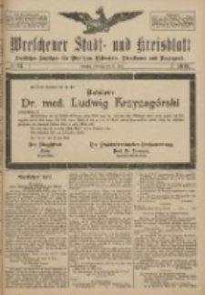 Wreschener Stadt und Kreisblatt: amtlicher Anzeiger f&uuml;r Wreschen, Miloslaw, Strzalkowo und Umgegend 1918.06.25 Nr74