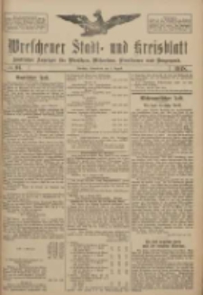 Wreschener Stadt und Kreisblatt: amtlicher Anzeiger f&uuml;r Wreschen, Miloslaw, Strzalkowo und Umgegend 1918.08.03 Nr91