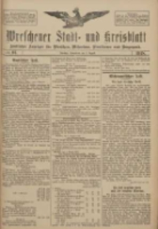 Wreschener Stadt und Kreisblatt: amtlicher Anzeiger für Wreschen, Miloslaw, Strzalkowo und Umgegend 1918.08.03 Nr91