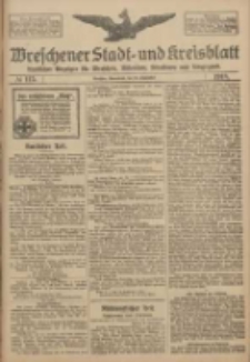 Wreschener Stadt und Kreisblatt: amtlicher Anzeiger f&uuml;r Wreschen, Miloslaw, Strzalkowo und Umgegend 1918.09.28 Nr115