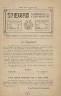 Śpiewak: miesięcznik literacko-muzyczny 1910.01.01 R.4 Nr1